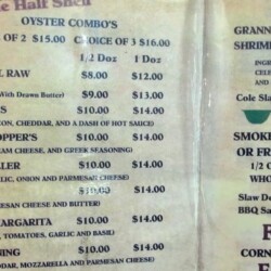 Lynn's Quality Oysters Raw Bar in Eastpoint...menu....awesome baked oysters